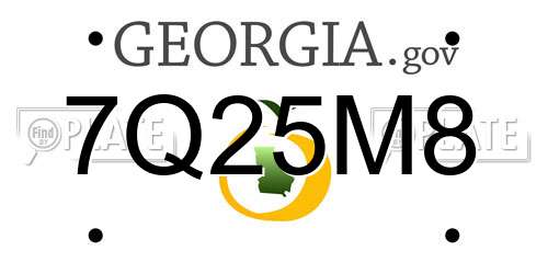 7Q25M8 Georgia License Plate