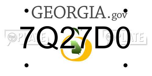 7Q27D0 Georgia License Plate