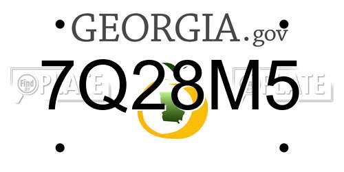 7Q28M5 Georgia License Plate