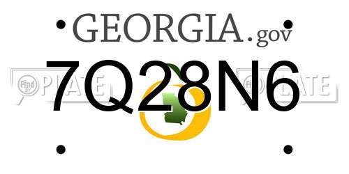7Q28N6 Georgia License Plate