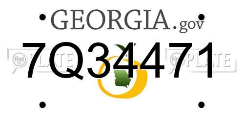 7Q34471 Georgia License Plate