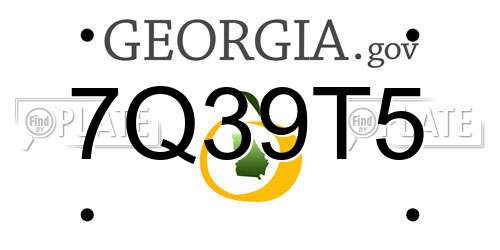 7Q39T5 Georgia License Plate