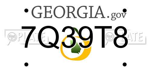 7Q39T8 Georgia License Plate