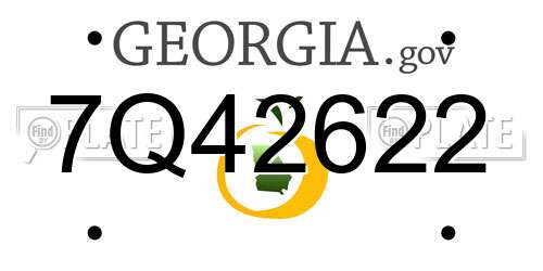 7Q42622 Georgia License Plate