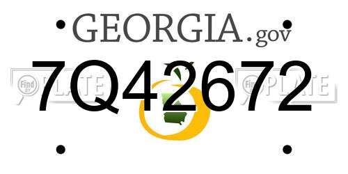 7Q42672 Georgia License Plate