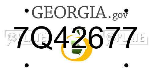 7Q42677 Georgia License Plate