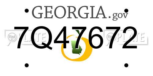 7Q47672 Georgia License Plate