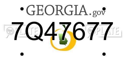 7Q47677 Georgia License Plate