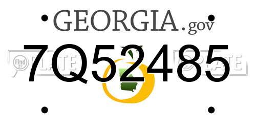 7Q52485 Georgia License Plate