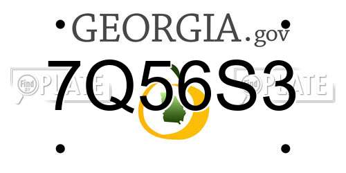 7Q56S3 Georgia License Plate
