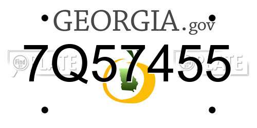 7Q57455 Georgia License Plate