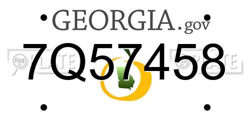 7Q57458 Georgia License Plate