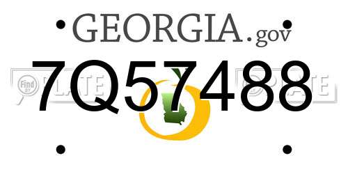 7Q57488 Georgia License Plate