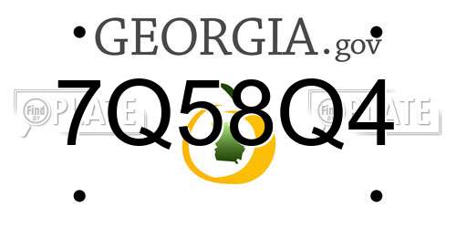 7Q58Q4 Georgia License Plate