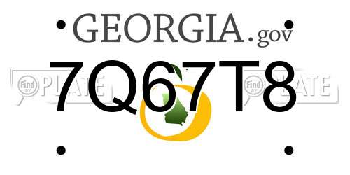 7Q67T8 Georgia License Plate