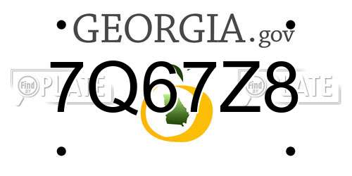 7Q67Z8 Georgia License Plate