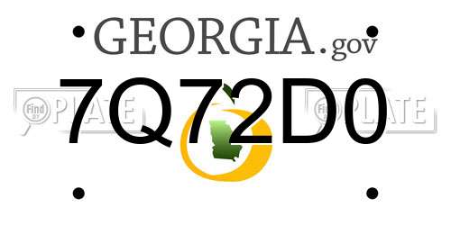 7Q72D0 Georgia License Plate