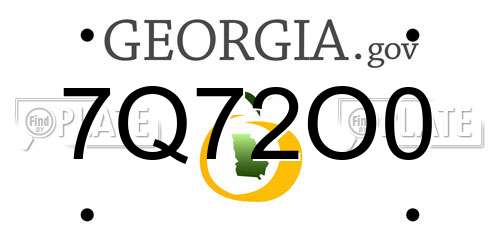 7Q72O0 Georgia License Plate