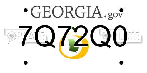 7Q72Q0 Georgia License Plate
