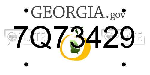 7Q73429 Georgia License Plate