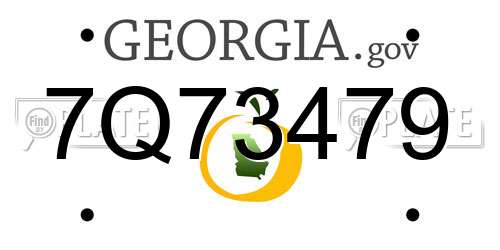 7Q73479 Georgia License Plate