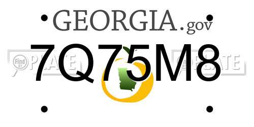 7Q75M8 Georgia License Plate