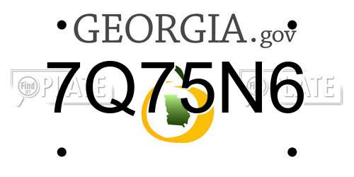 7Q75N6 Georgia License Plate