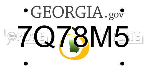 7Q78M5 Georgia License Plate