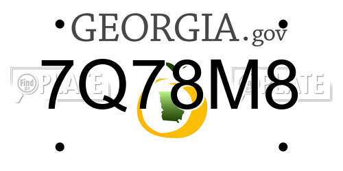 7Q78M8 Georgia License Plate