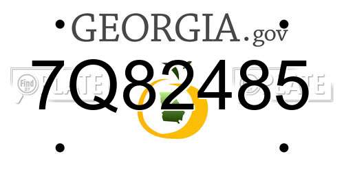 7Q82485 Georgia License Plate