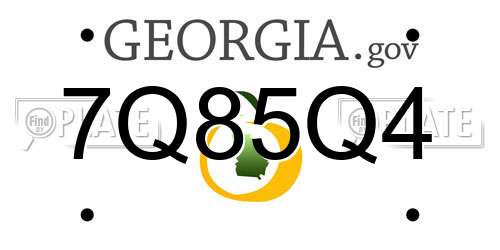 7Q85Q4 Georgia License Plate
