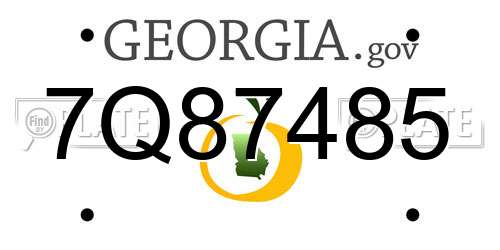 7Q87485 Georgia License Plate