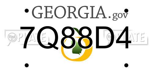 7Q88D4 Georgia License Plate