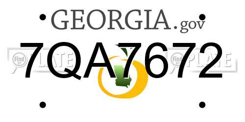 7QA7672 Georgia License Plate