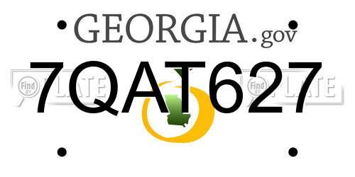 7QAT627 Georgia License Plate