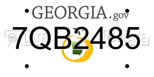 7QB2485 Georgia License Plate