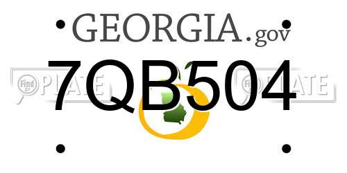 7QB504 Georgia License Plate