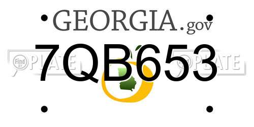 7QB653 Georgia License Plate