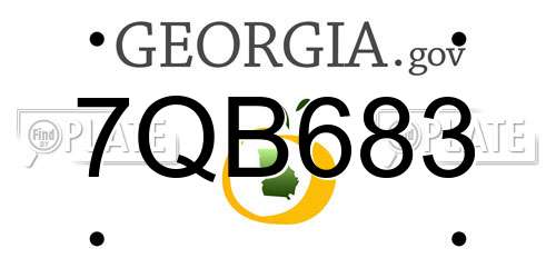 7QB683 Georgia License Plate