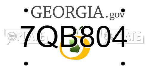 7QB804 Georgia License Plate