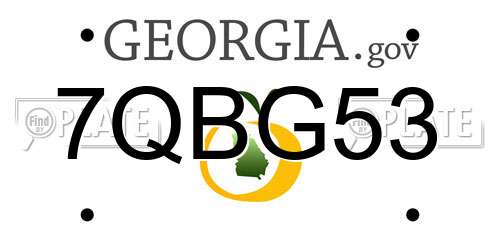 7QBG53 Georgia License Plate