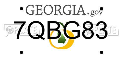 7QBG83 Georgia License Plate