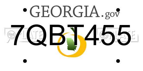 7QBT455 Georgia License Plate