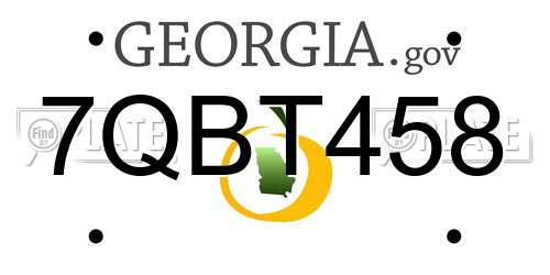 7QBT458 Georgia License Plate