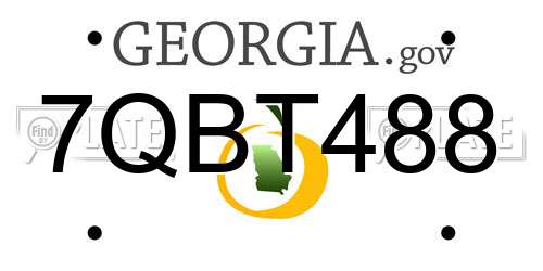 7QBT488 Georgia License Plate