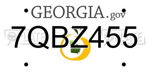 7QBZ455 Georgia License Plate