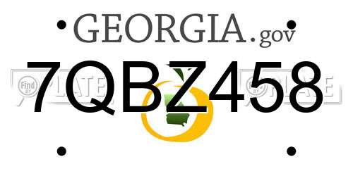 7QBZ458 Georgia License Plate
