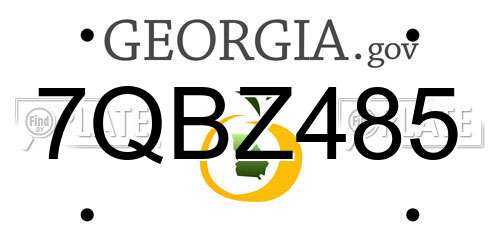 7QBZ485 Georgia License Plate