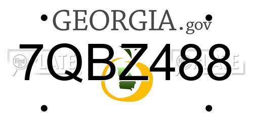 7QBZ488 Georgia License Plate