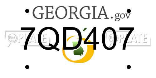 7QD407 Georgia License Plate